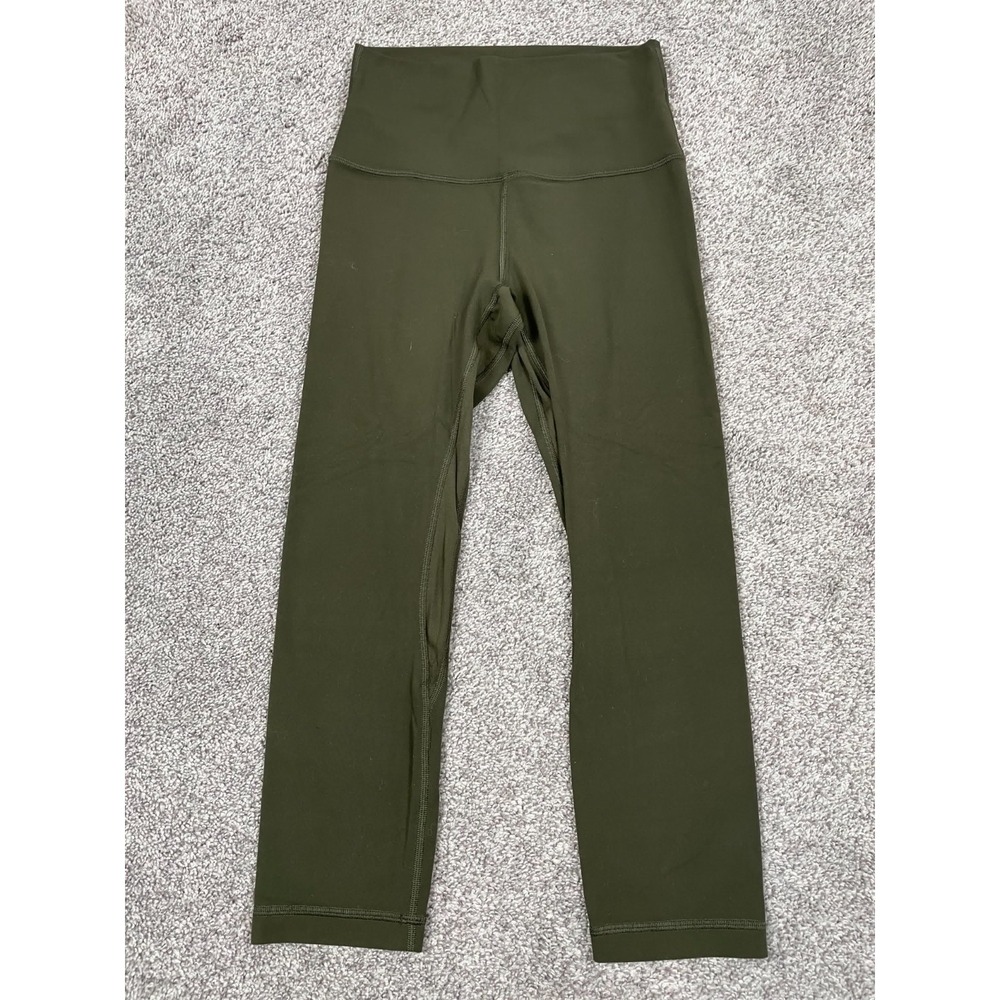 Lululemon Leggings Womens 4 Green Align Crop High Rise Athletic Sporty Lounge